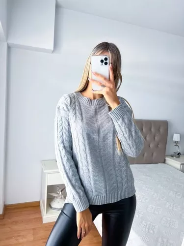 Sweater Mujer Tejido Gris Marina Giovannini