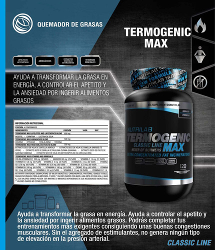 Termogenic Max X2 Quemador De Grasa Real Perdida De Peso