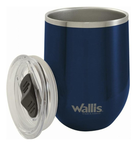 Termo Con Protector Deslizante, 350 Ml, Azul Marino