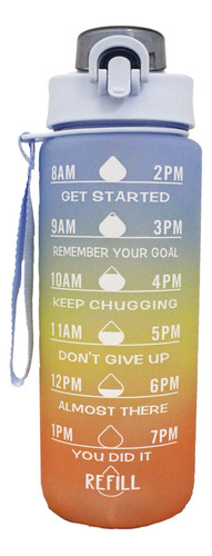 Botella De Hidratación Motivacional Diseño Arcoiris 1 L