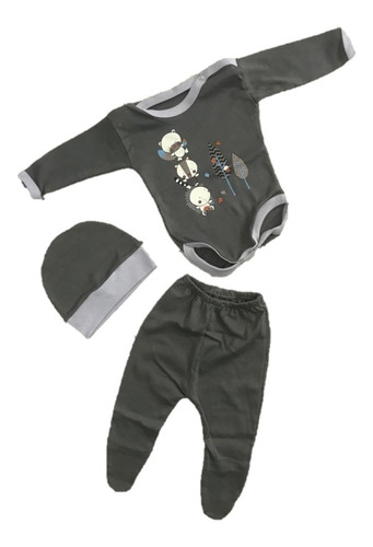 Conjunto Bebe Recién Nacido Bodie + Ranita + Gorrito Ajuar