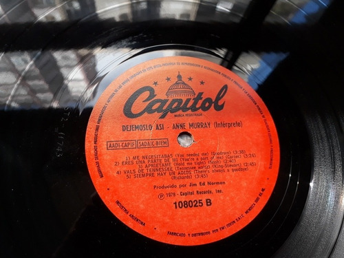 Anne Murray - Dejemoslo Asi - Disco Vinilo (Usado)