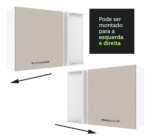 Alacena Gabinete Superior Cocina Madesa Agata 80cm Color Blanco y Crema