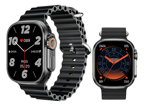 Smartwatch Isdewatch T900 Ultra Max 2 Smartwatch Dual Touch Function Tela sensível ao toque de 2,3 polegadas Bluetooth Chamadas Notificações Sensor de Frequência Cardíaca Esportivo Preto