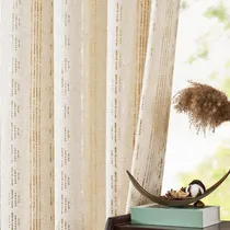 Comprar Cortinas Collact De Lino A Rayas Bohemias De 63 Pulgadas