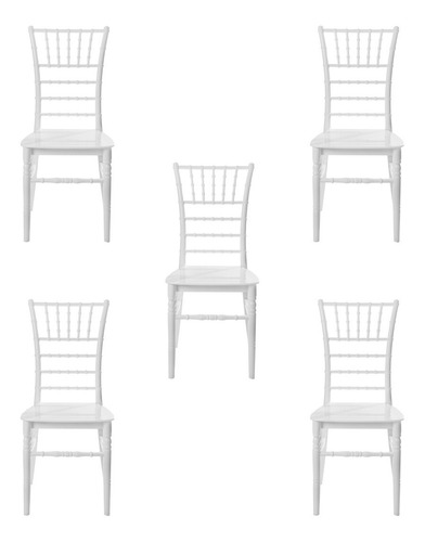 Silla Tiffany Plastica Eventos Lounge Banquete Paquete De 5 Color de la estructura de la silla Blanco