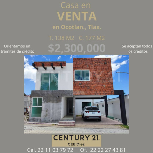 Venta De Casa En Fraccionamiento El Mirador, Ocotlan, Tlaxcala.