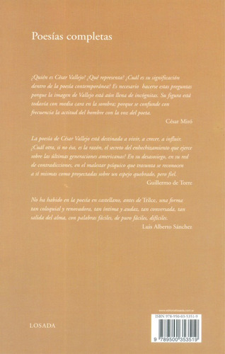 Imagen 2 de 3 de Poesia Completa. Vallejo C. - Losada