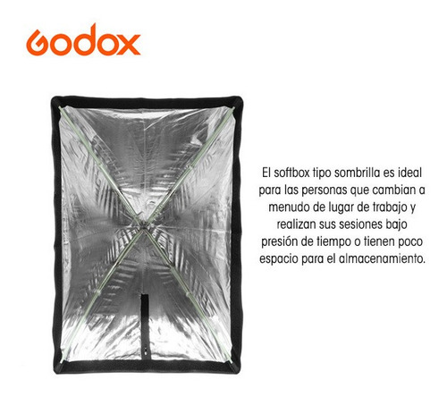 Imagen 7 de 8 de Softbox Tipo Sombrilla 60 X 90 Cm Godox