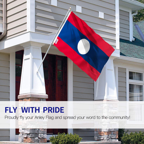 Bandera Anley Fly Breeze Laos, 90 X 150 Cm, Poliéster, Con O