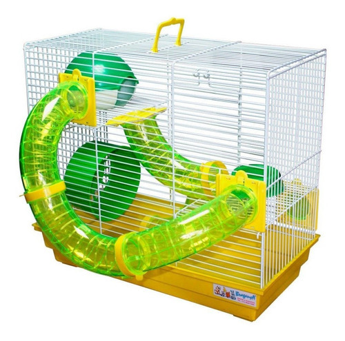 Jaula para hámster Fun Tubes de 3 pisos, color amarillo, Braganza
