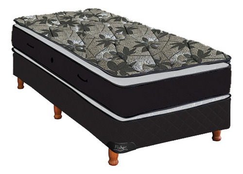Fisher Sommier Maxime box spring individual de 190cm x 100cm gris y negro