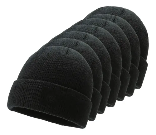 Touca Inverno Preta Toca Gorro De Frio Atacado Kit 06 Unid Preto. Un