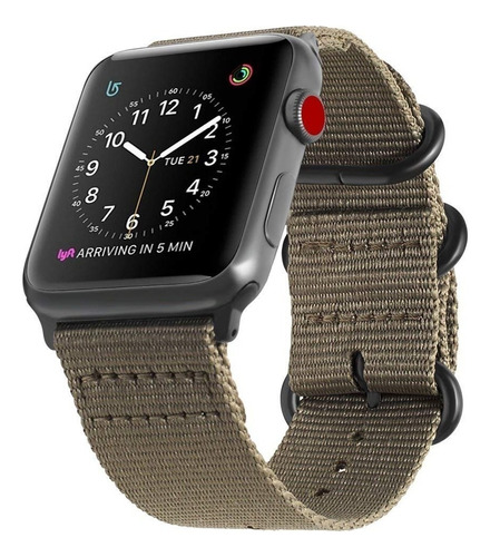 Correa Nylon Fintie Para Apple Watch 4 5 6 Se 1/2 44mm Tan