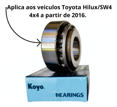 Rolamento Menor Pião Diferencial Traseiro Hilux 2016 A 2022
