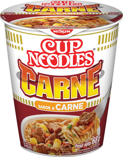 Fideos Cup Noodles Nissin Carne 68 Gr. Caja X24