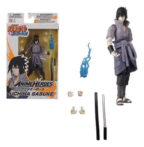 Totem Pequeno Boneco Naruto Sasuke Uchiha 7cm + Base