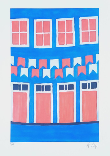 Alfredo Volpi, Gravura P.a, Medindo 49cm X 35cm B8 (Usado)