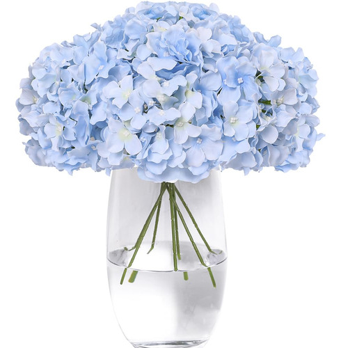 Tifuly Flor Artificial Hortensia Tallo 12 Cabeza Azul Seda