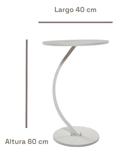 Mesa Mesas Centro Minimalista Auxiliar Circular Sala Moderna Blanco/blanco