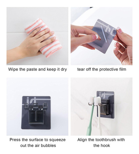 Para J0yf Soporte Adhesivo Para Cepillos De Dientes Gancho