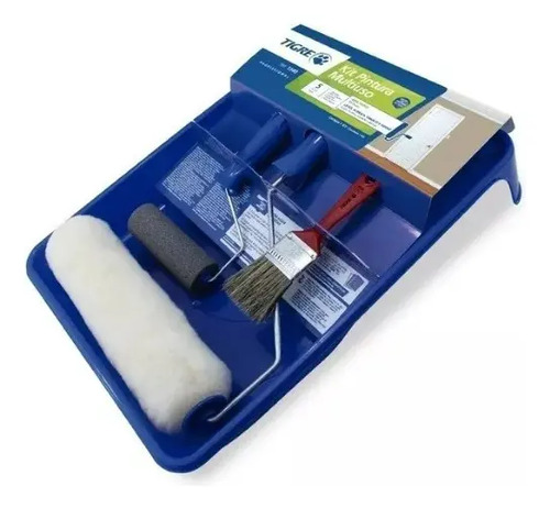 Kit de Pintura Tigre Multiuso 5 Peças com Rolo, Pincel e Bandeja 1540
