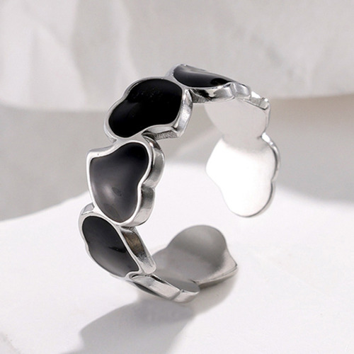 Anillo Mujer Acero Inoxidable Forma Corazon Ajustable