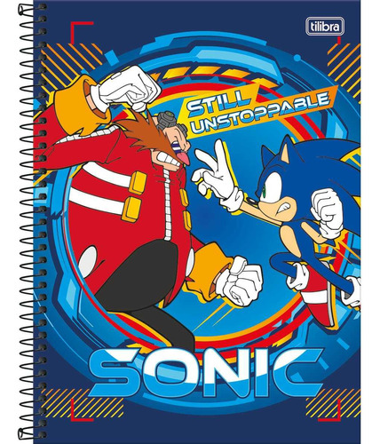 Caderno Universitário Sonic 1 Matéria 80 Folhas