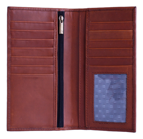 Cartera Larga Piel Original Monedero Tarjetas De Lujo Hombre