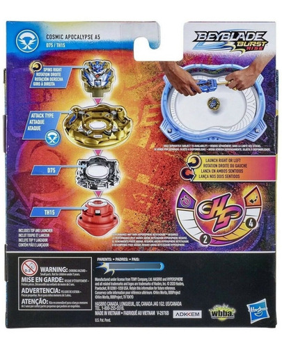 Imagen 3 de 3 de Beyblade Burst Rise Hypersphere Cosmic Apocalypse A5 Set