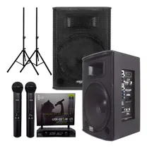 Comprar Kit Caixa Saga 15 Pol Ati + Passi 460w Com 2 Pedes Microfone