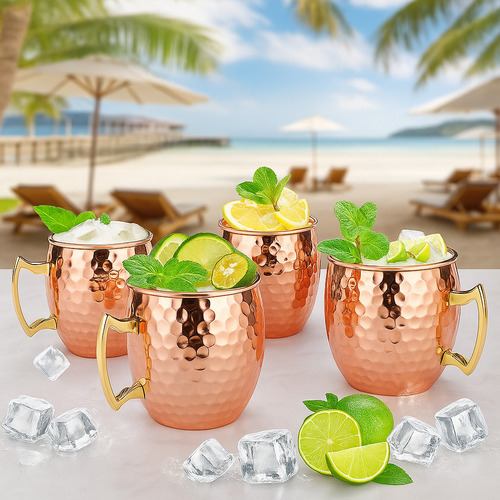 X2 Vasos Mugs Cobre Moscow Mule Coctel 500ml Tragos Mojitos