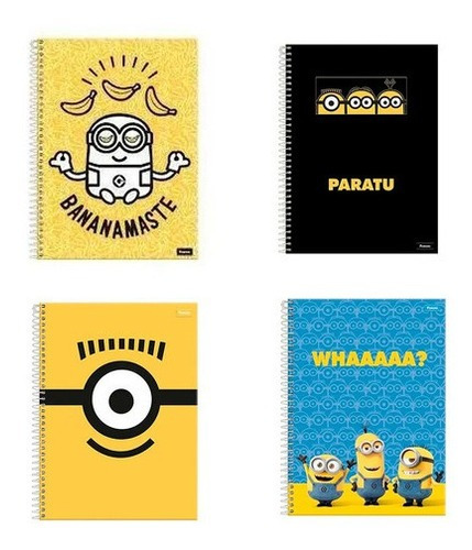 Foroni Minions Universitário 200 folhas listradas 10 assuntos unidade x 1 minions