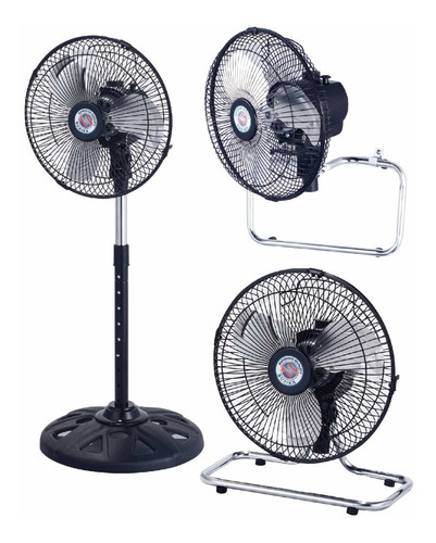 Ventilador 3 En 1 Pie Turbo Pared 10 Pulgadas Metal Colores
