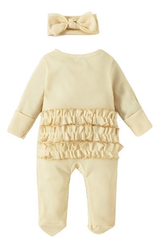 Conjunto Bebé Niña Algodón Mameluco 2 Vías Y Banda