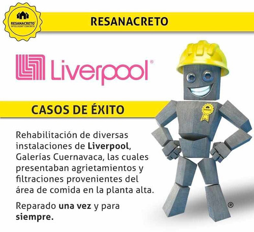Resanacreto Gris 1 Kg , Impermeabiliza Y Sella Grietasfácil!
