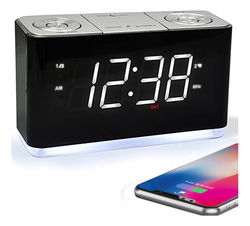 Radio Reloj Bluetooth Con Pantalla Led 1.4 Fm Alarma Doble
