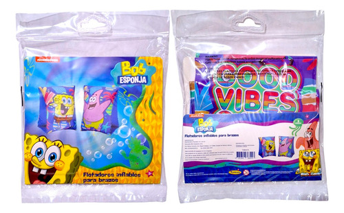 Par De Flotis Inflable Salvavidas Brazo Flotador Bob Esponja