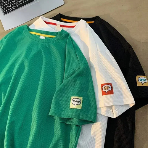 Camiseta Holgada De Verano Con Cuello Redondo Y Manga Corta