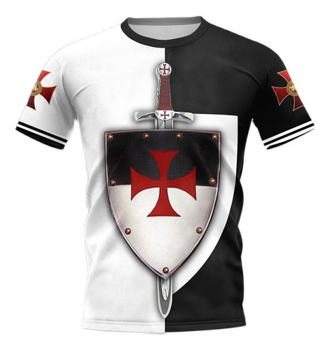 Camisetas 3d Vintage Casual Moda Caballeros Templarios