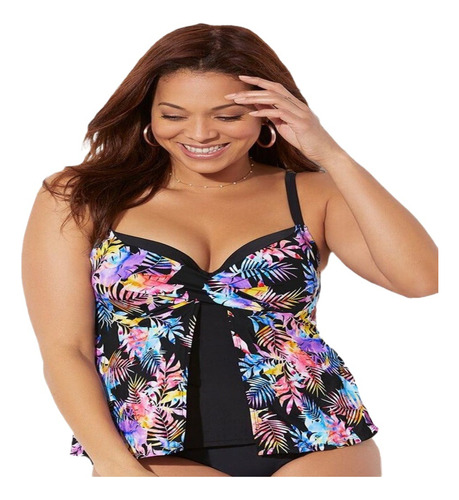 Conjunto De Bikini De Traje De Baño De Talla Grande Con Dise