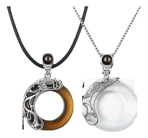 Collar Obsidiana Negra Collares Yin Yang Para Parejas