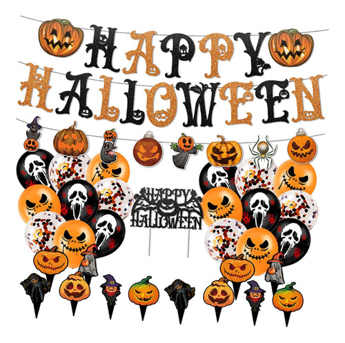 Juego De Decoraciones Con Globos Para Fiesta De Halloween