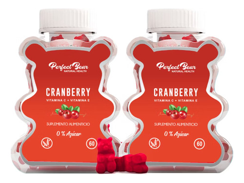 Cranberry Arándanos Rojos Vitamina C, E Gomitas 2 Mes