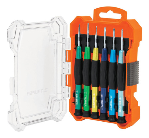 Imagen 1 de 6 de 14202 Truper Juego Desarmadores Precision Plano Phillips 6