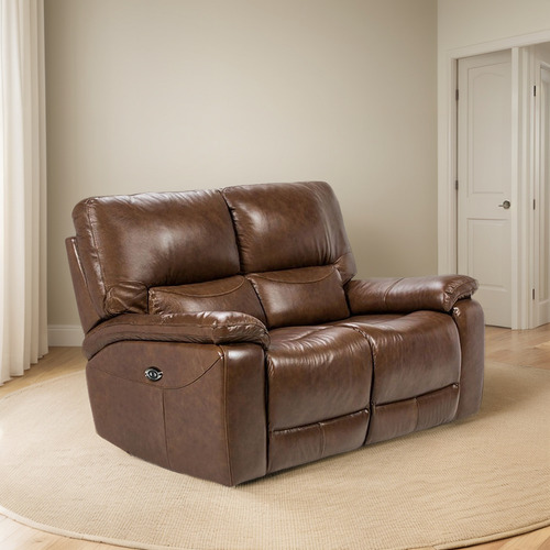 Rosen Sofa Reclinable Poch 2c Cuero Tabaco