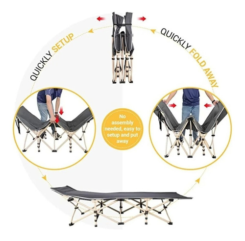 Imagen 7 de 10 de Pack 2 Catre Cama Campaña Camping Plegable Portatil