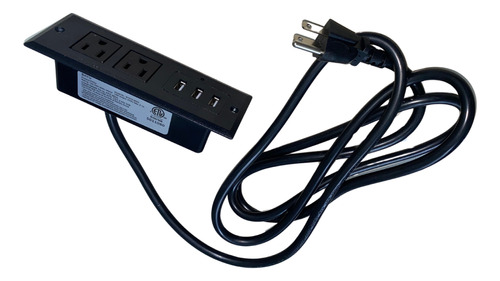 Contacto Escritorio Mesa 2 Toma Corriente 110v 3 Puertos Usb