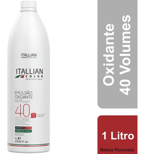  Emulsao Oxidante Itallian Color 40 Volumes Estabilizada 1l Tom Oxi 40 Vol Estabilizada