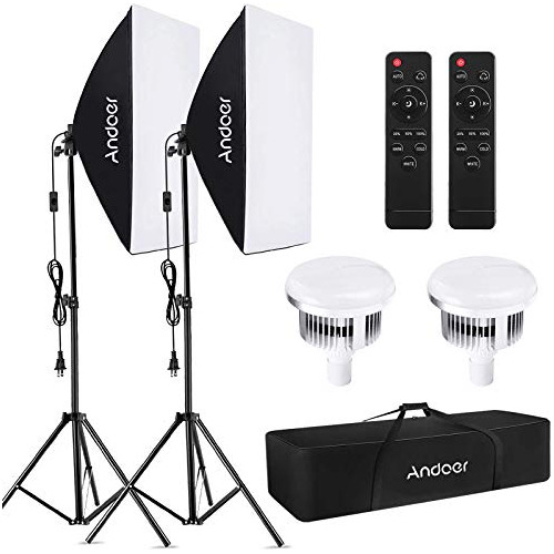 Andoer Studio Photography Light Kit Softbox Lighting Set Con